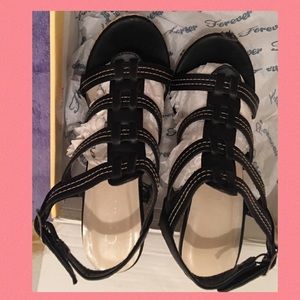 Black wedge sandals. 3 for 20 💐